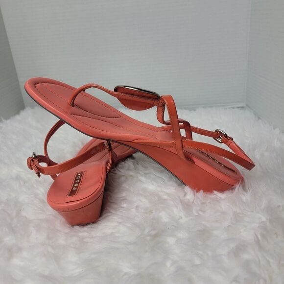 Prada Sport Womens T-Strap Sandals  Size 8.5 Patent Leather Low Wedge Slingback - Picture 6 of 11